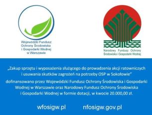 Zakup sprzętu i wyposażenia na potrzeby OSP w Sokołowie